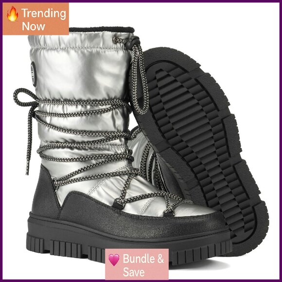 Waterproof Fleece Lined Winter Boots Women's Snow Boots Non-Slip